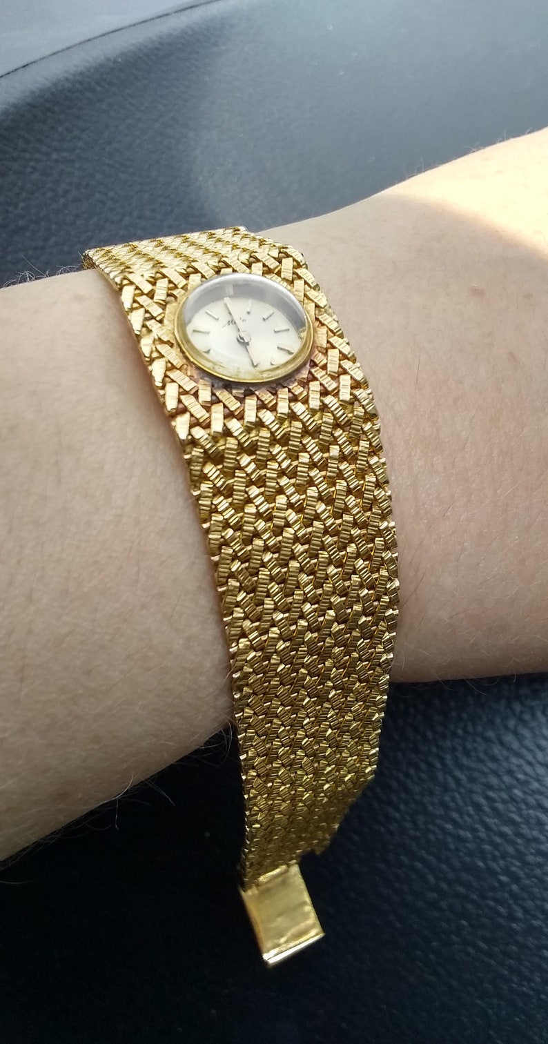 18k Gold Mido Swiss Lady's Wrist Watch 52.6 Grams Fabulous Etsy