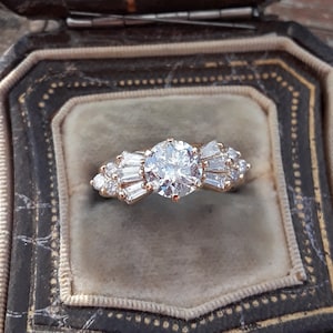 14k Gold 0.85ct Center Diamond Wedding Set  2 Separate Rings Wedding Engagement Ring