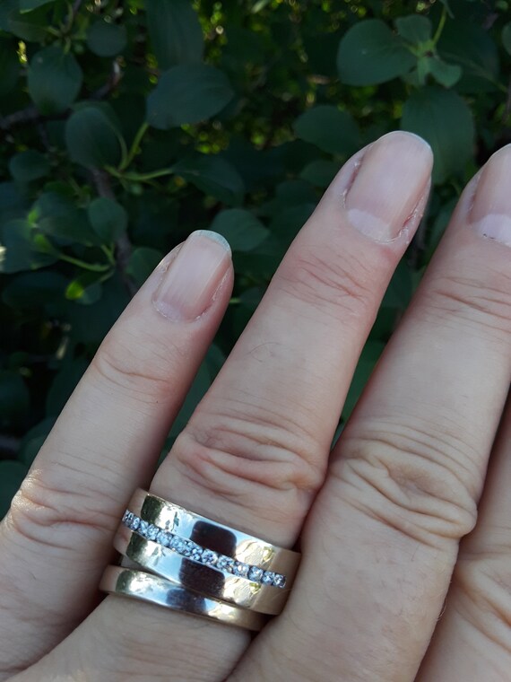 14k Gold Diamond Men's Wedding Ring Band Unisex R… - image 4