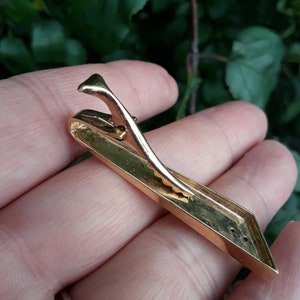 14k Gold Diamond Tie Clip Dress Clip Unique Rare Fabulous image 6