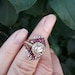 14k Gold 1.25ct Champagne Candlelight Diamond Center Ruby Ring Guard ...