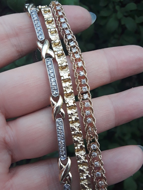 14k Gold 1ct Diamond Link Bracelet UNISEX Fabulous