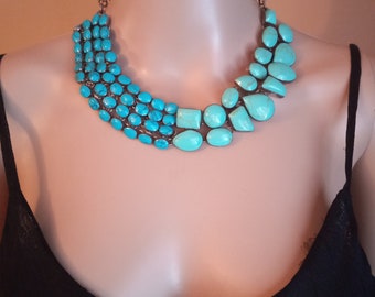 Sterling Silver Turquoise Necklace Unique One Of A Kind