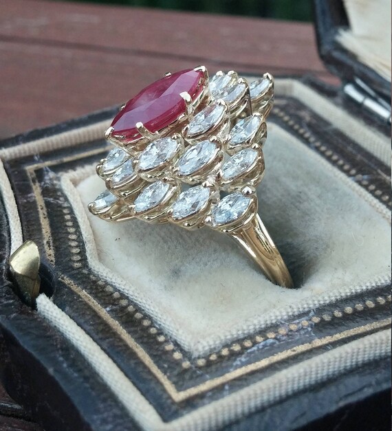 18k Gold G.C&G Designers Diamond Ruby Wedding Eng… - image 6