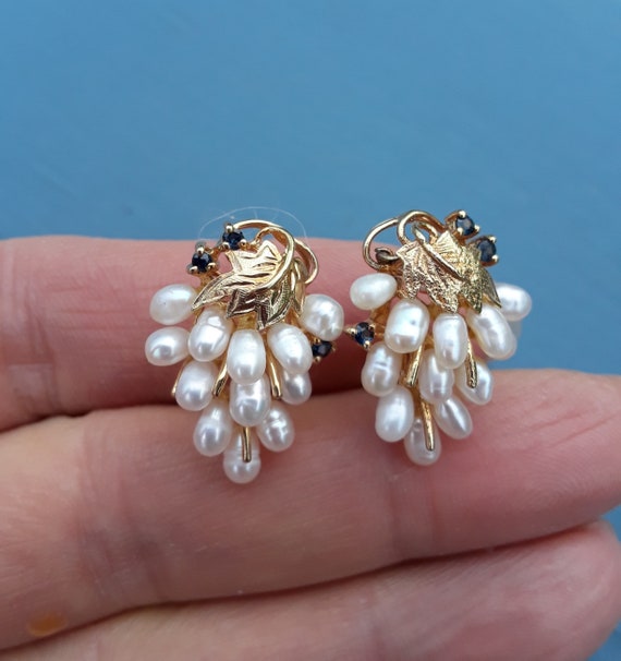 Gold sapphire earrings deals