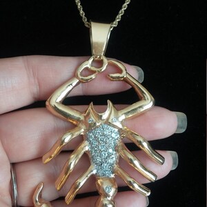 14k Gold 1ct Diamond Scorpion Pendant 56 Grams Unique ONE OF A KIND Video Available image 7