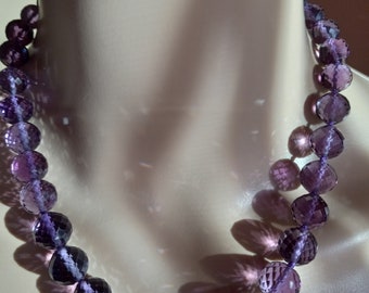 Amethyst Faceted Beads Necklace Fabulous Rare