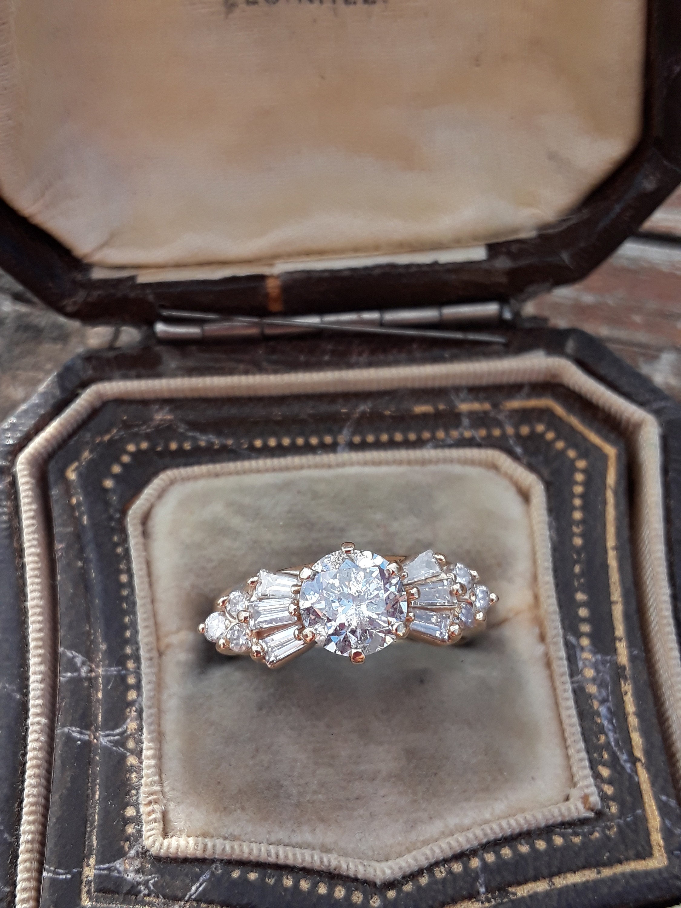 14k Gold 0.85ct Center Diamond Wedding Set 2 Separate Rings | Etsy