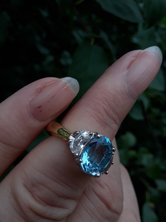 Platinum 18k Gold  4ct Aquamarine Diamond Wedding 