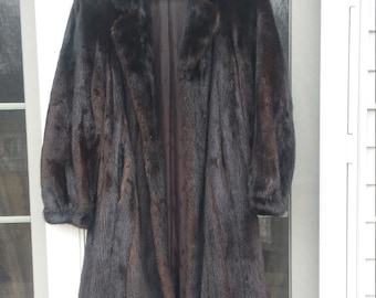 Mink Fur Brown Coat ML Vintage