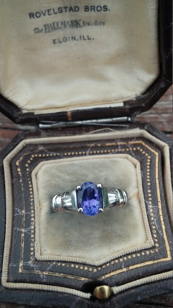 14k Gold Diamond Tanzanite Wedding Engagement Ring