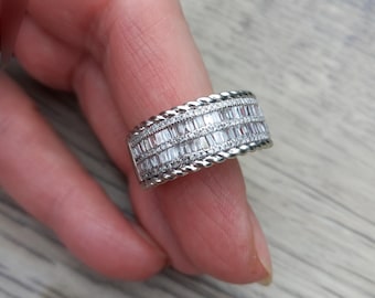 10k Gold 2ct Baguette Round Diamond Wedding Ring Band Fabulous Men's Wedding Band Men's Ring UNISEX