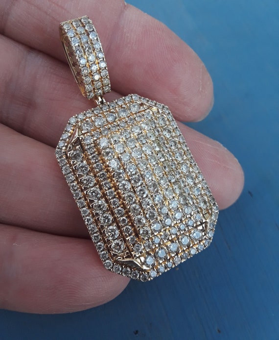 10k Gold 7ct Diamond Pendant Huge Fabulous Rare VI