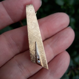 14k Gold Diamond Tie Clip Dress Clip Unique Rare Fabulous image 7