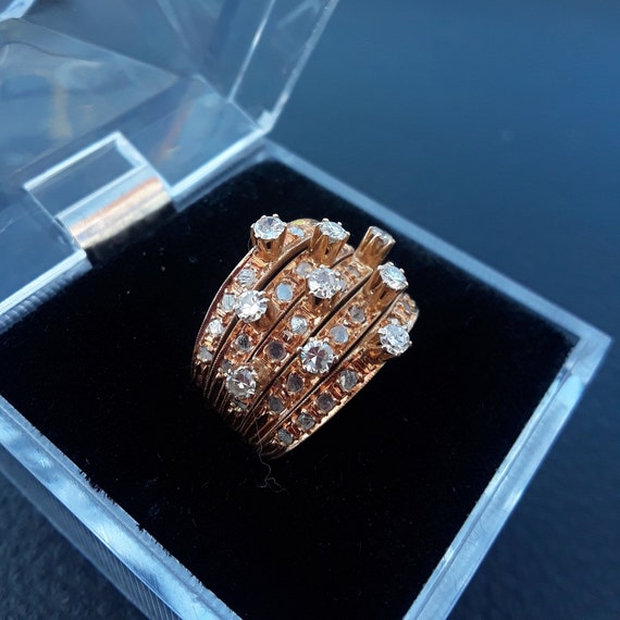 18k Gold Diamond Wedding Engagement Cocktail Ring… - image 1