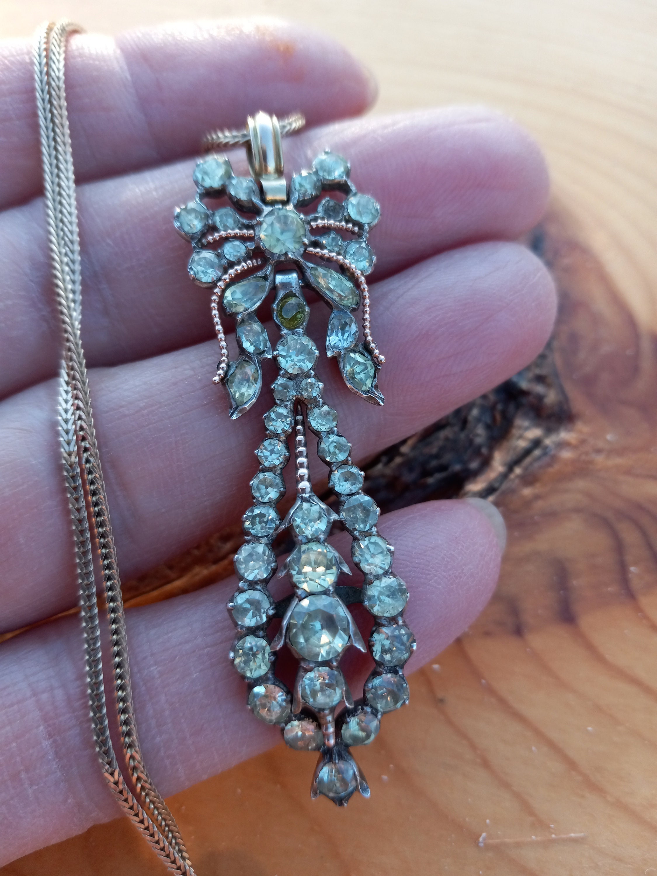 Georgian Silver Chrysoberyl Portuguese Pendant Fabulous One of A