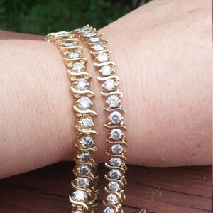 10ct Gold 10ct Diamond Tennis Bracelet Price For One Fabulous image 3
