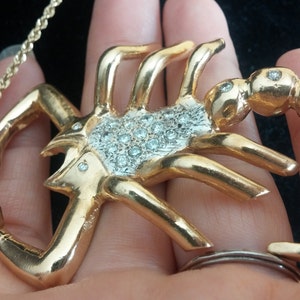 14k Gold 1ct Diamond Scorpion Pendant 56 Grams Unique ONE OF A KIND Video Available image 9