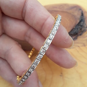 14k Gold Diamond Bangle Bracelet Fabulous