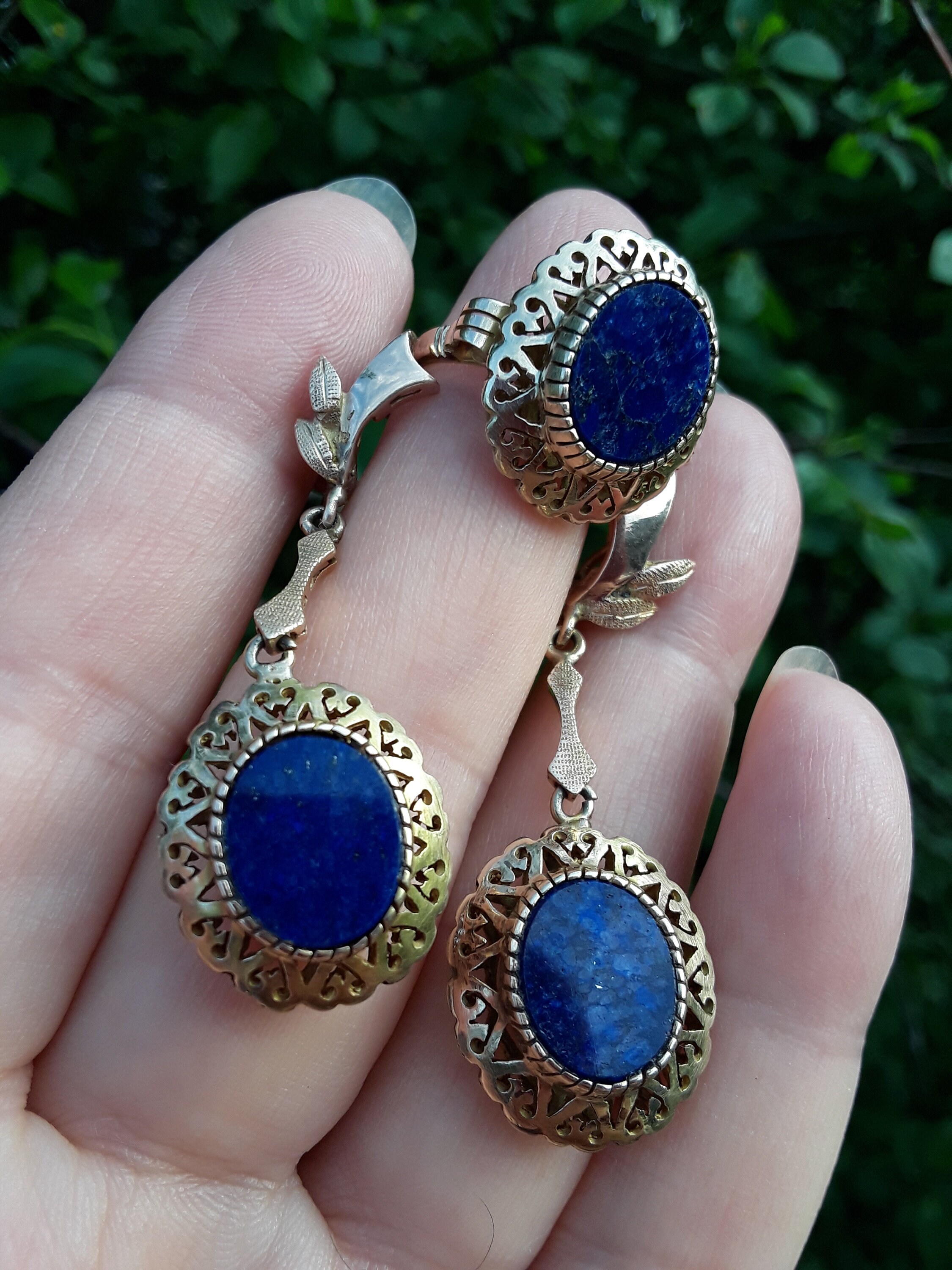 Antique 10k Gold Lapis Lazuli Russian 
