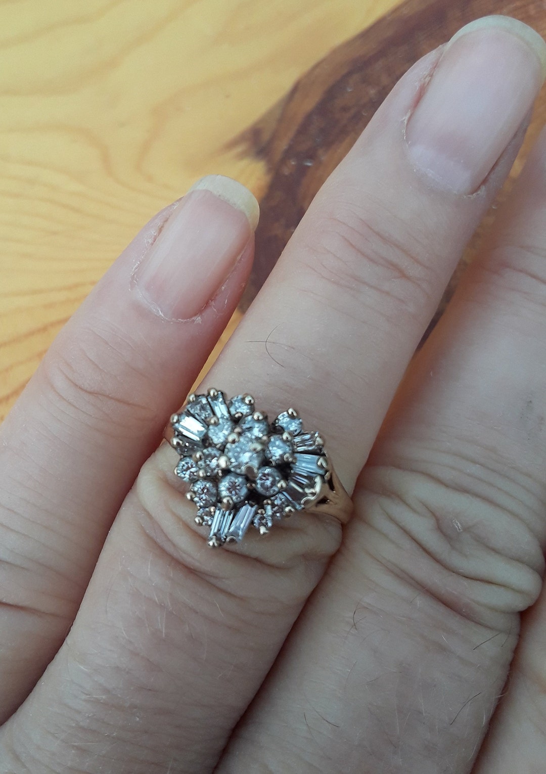 Sepp Ring 14k Gold Baguette Round Diamond Heart Shaped Wedding Engagement ...