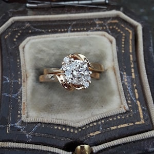 14k Gold 1ct Center Round Diamond Wedding Engagement Ring Set Wedding Set