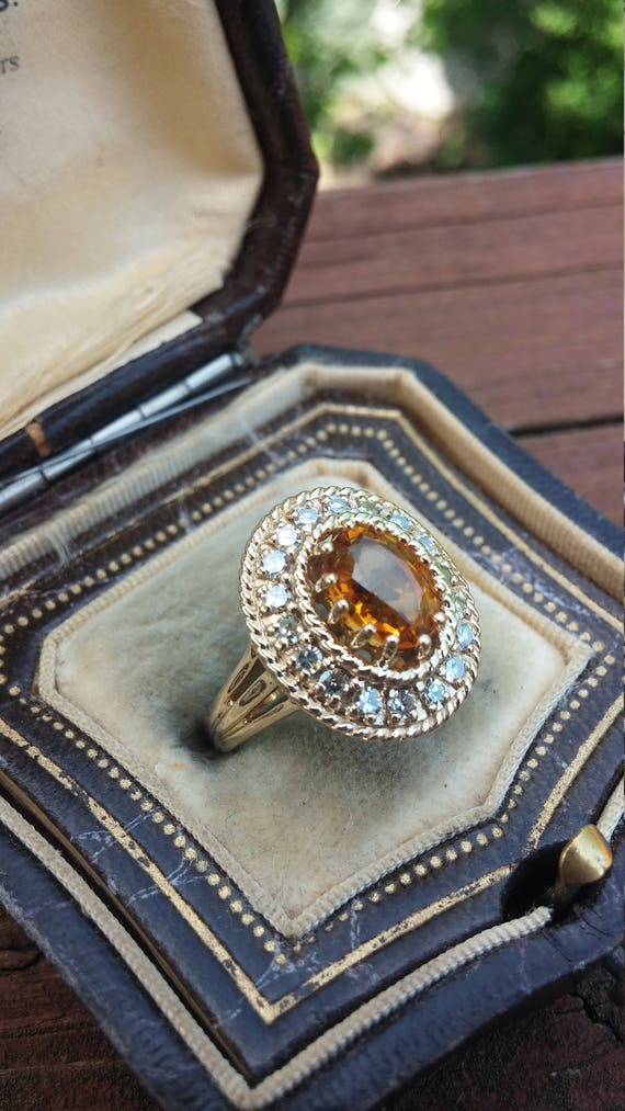 14k Gold Diamond Citrine Wedding Engagement Cockta