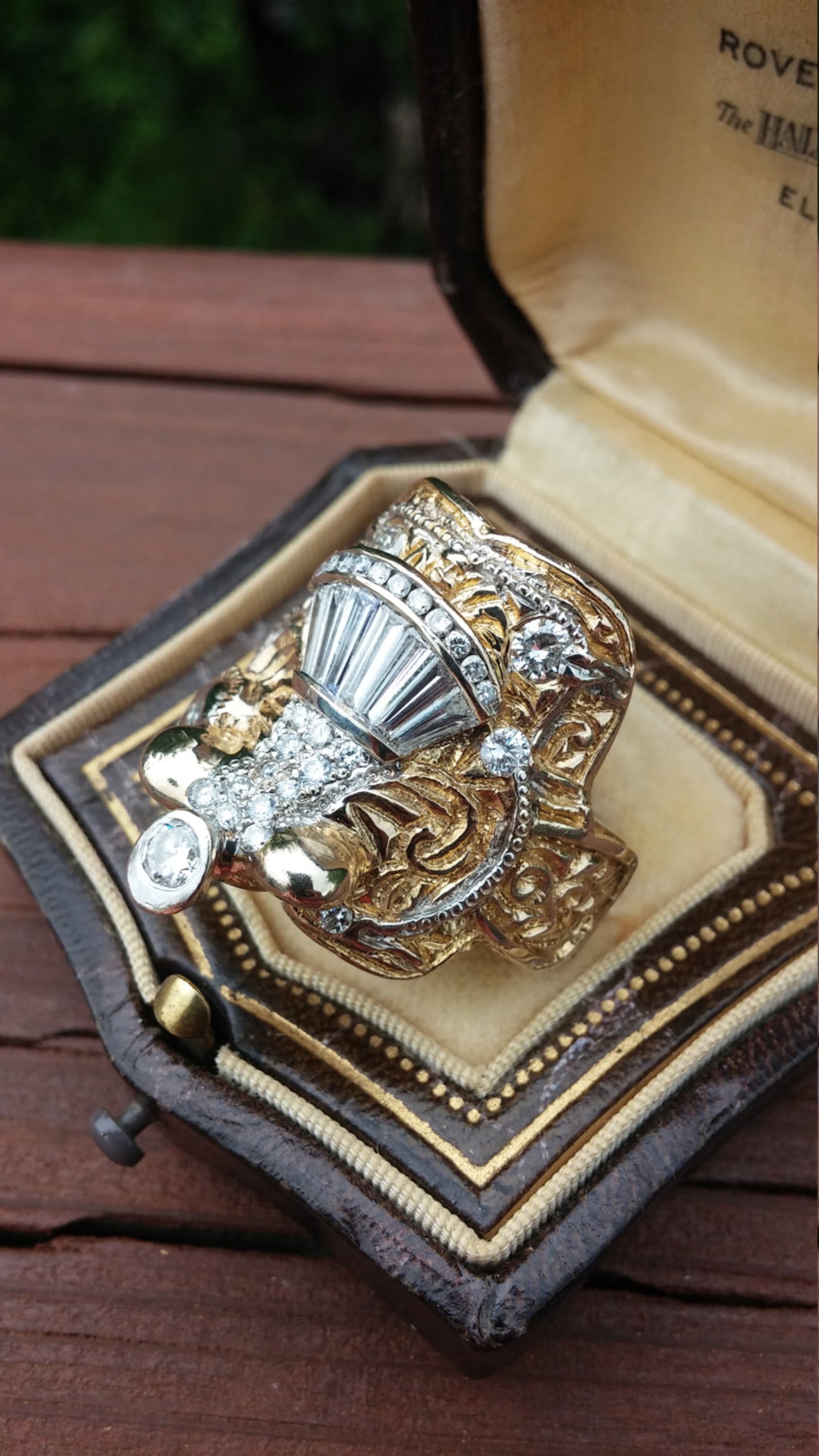 14k Gold Diamond Men's Horse Saddle Ring 34 Grams Unique Etsy