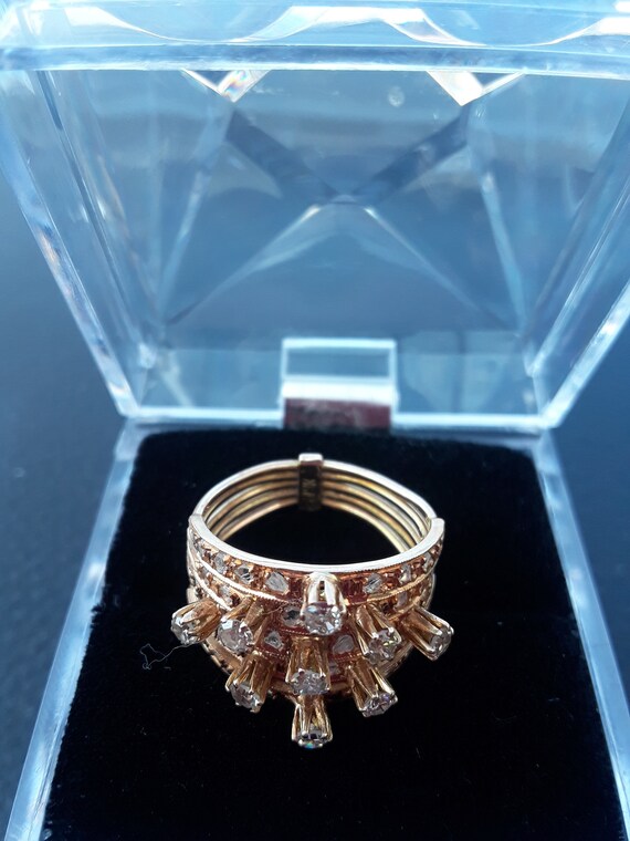 18k Gold Diamond Wedding Engagement Cocktail Ring… - image 6