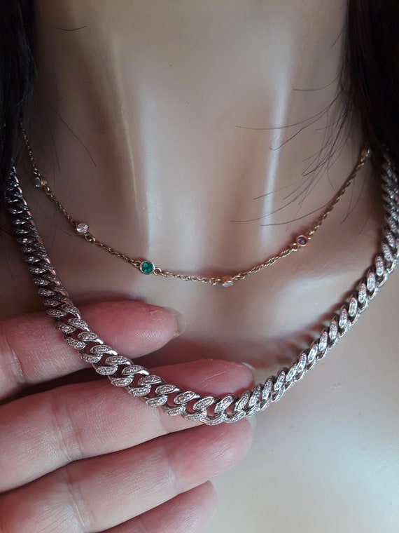 10k Gold 6ct Diamond Men's Unisex Necklace Chain … - image 2