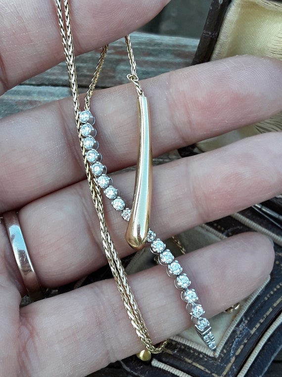 14k Gold 2ct Diamond Necklace Fabulous