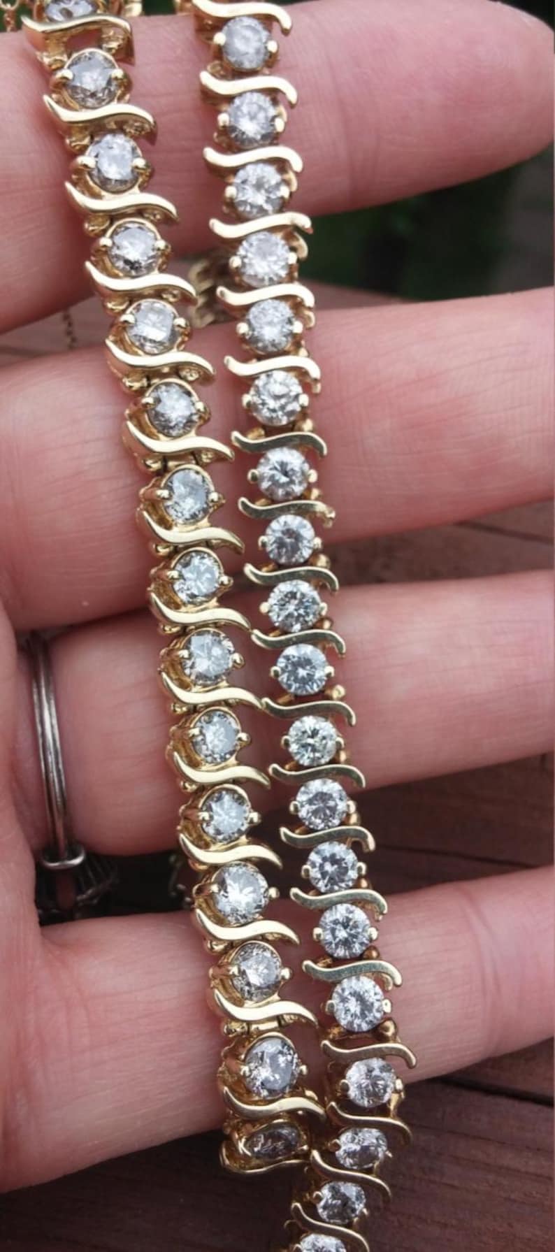 10ct Gold 10ct Diamond Tennis Bracelet Price For One Fabulous image 5