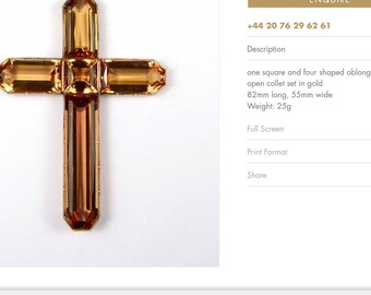 Georgian Imperial Golden VVS Topaz Cross Pendant Unique 2.5