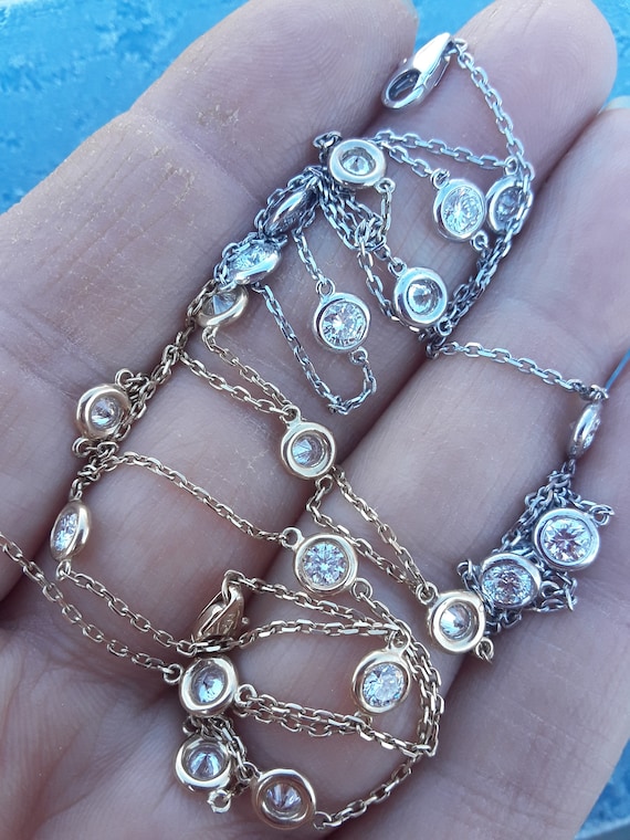 14k Gold 2ct Diamond Chain White And Yellow Gold Price For One