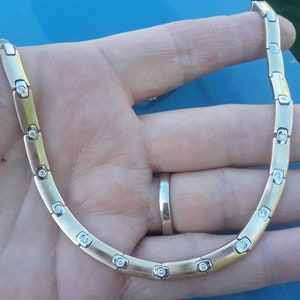 14k Gold Diamond Link Chain Necklace Fabulous Rare 23 Grams