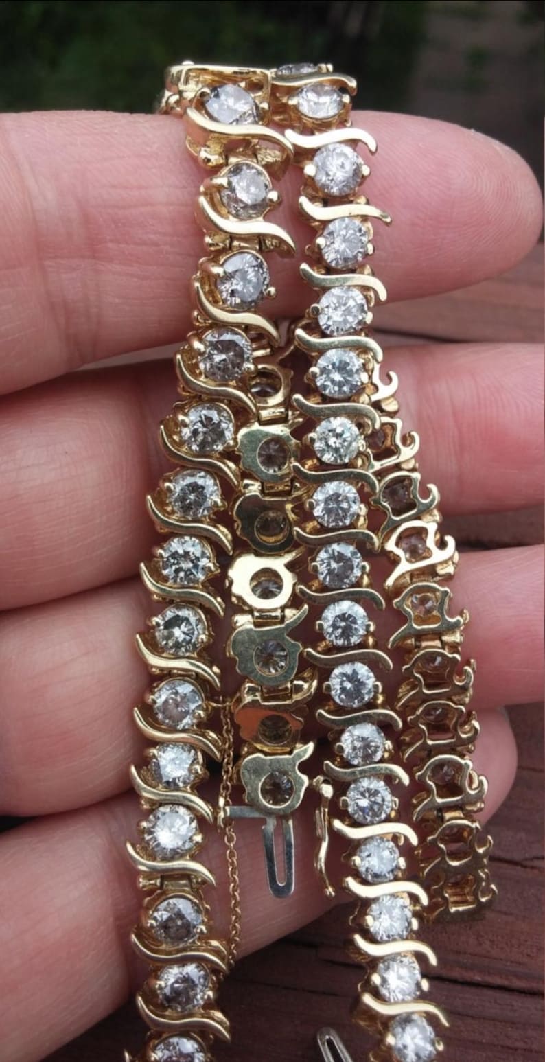 10ct Gold 10ct Diamond Tennis Bracelet Price For One Fabulous image 1