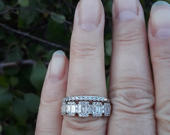 14k Gold 1.50ct Baguette Diamond Round Wedding Bridal Set Wedding Engagement Ring Fabulous