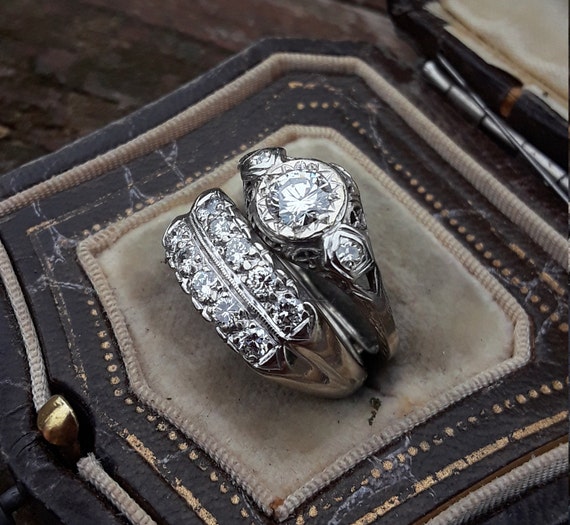 14k 18k Gold Diamond Wedding Set Wedding Engageme… - image 8