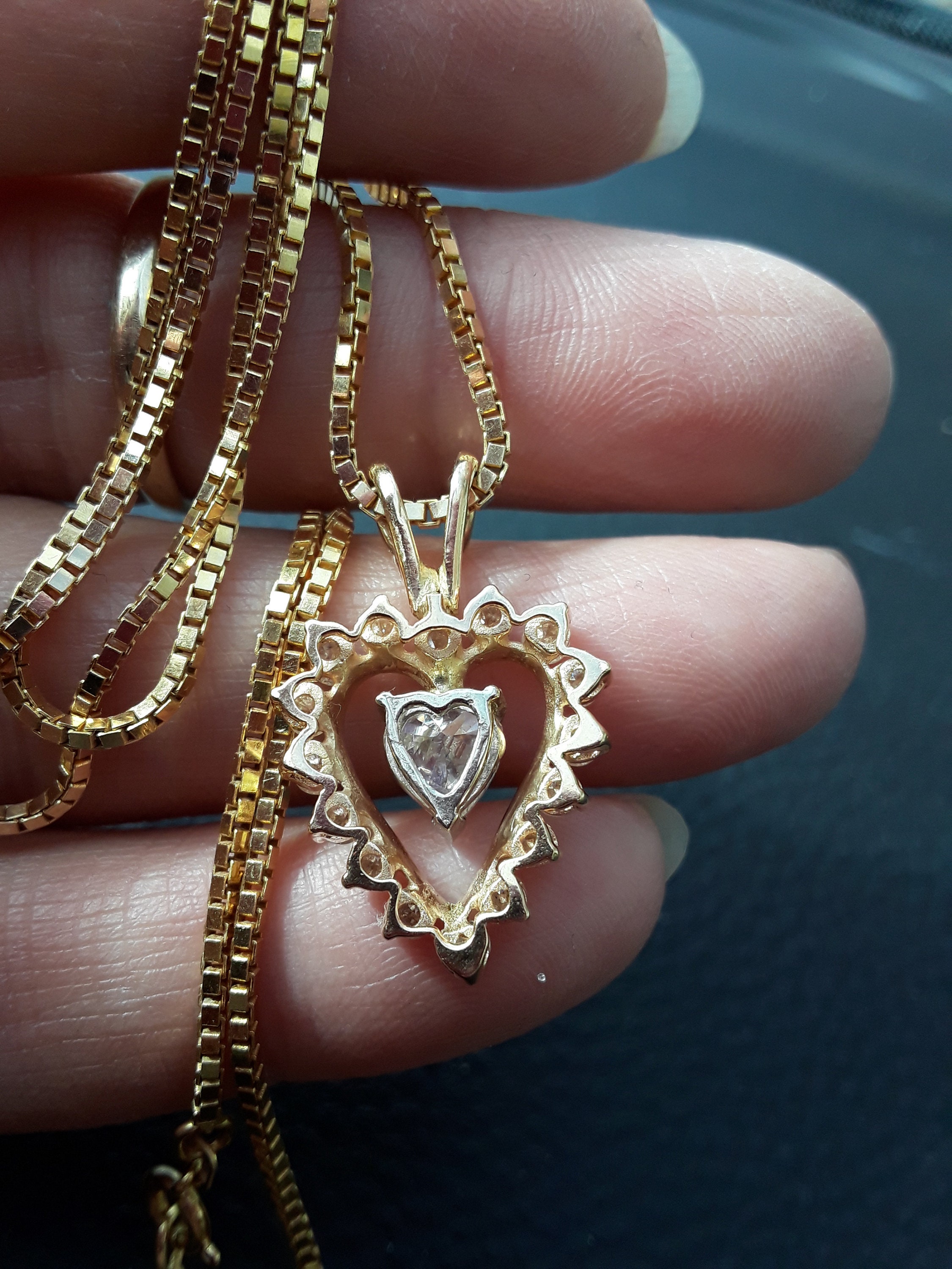 14k Gold 0.75ct Center Heart Shaped Diamond Heart Shaped | Etsy