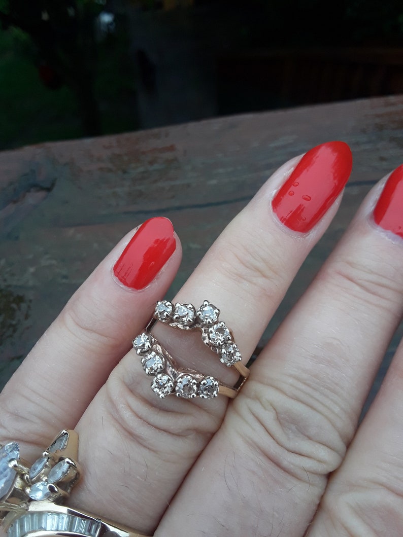 14k Gold Diamond Ring Guard Semi Mount Setting Wedding Engagement Ring