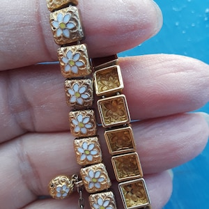 Victorian 14k Gold Diamond Enamel Flowers Design Bracelet Exclusive One Of A Kind