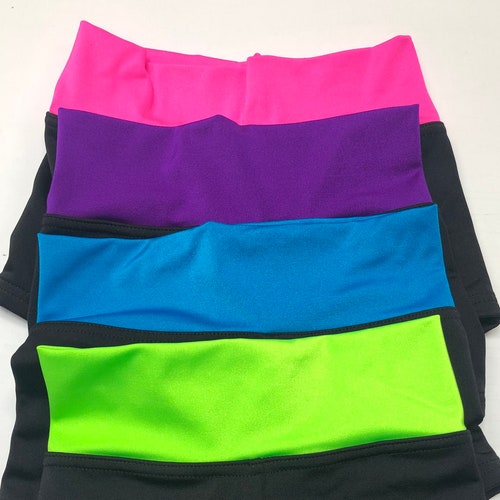 Black Shorts Color Waistband Dance Wear Dance Shorts Dance Etsy