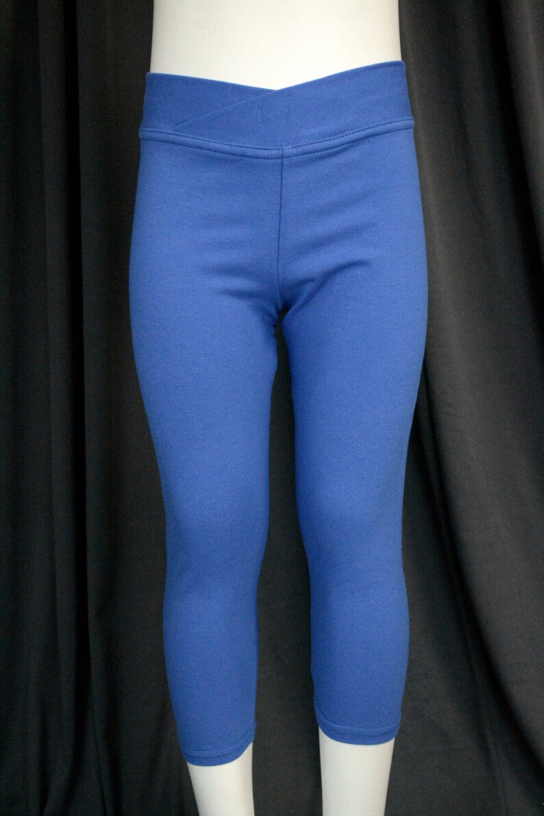 Royal Blue Capri Leggings Cotton Lycra Blend 2 Inch Etsy