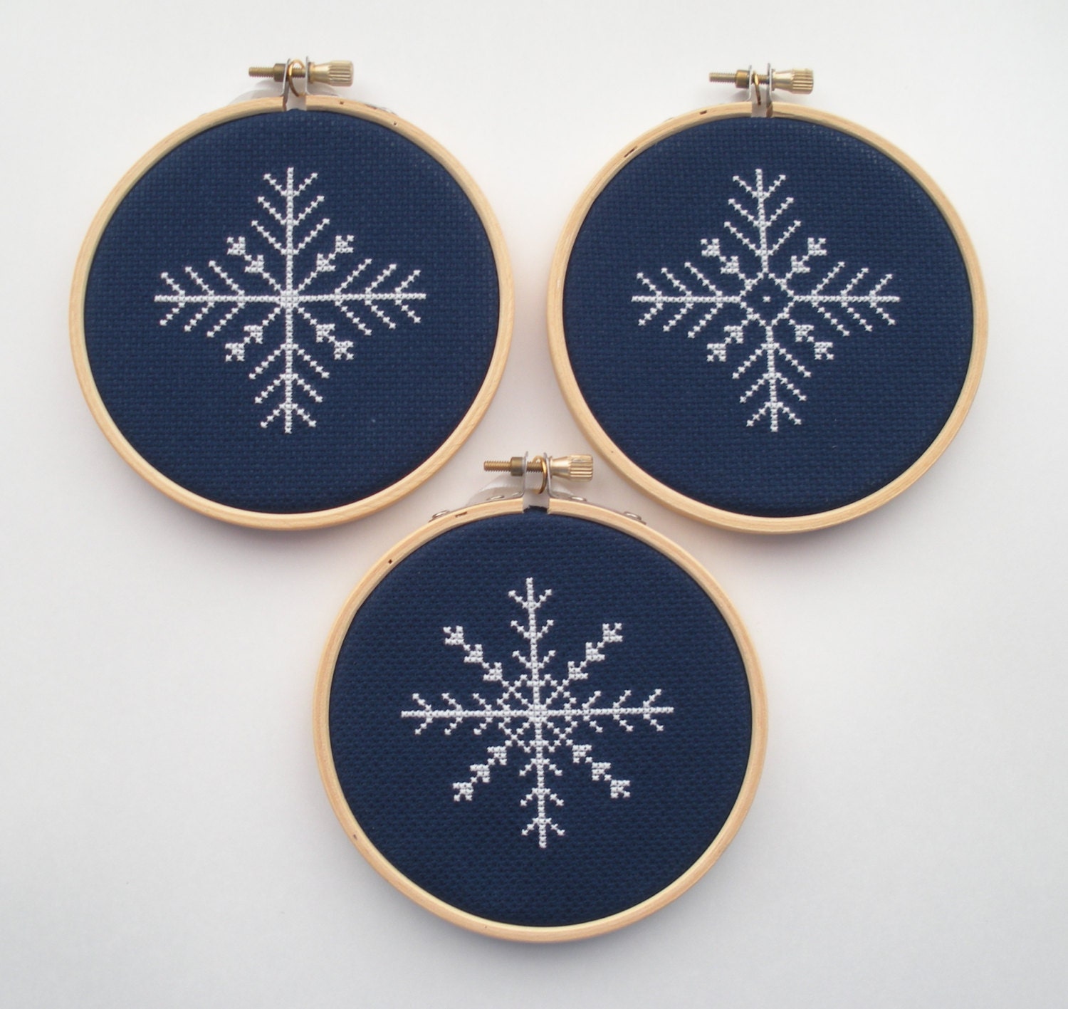 Snowflake Christmas Ornament PDF Cross Stitch Pattern Set Of