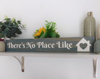 There's No Place Like Home Custom Home Décor Sign, Modern Farmhouse Décor, New Home Gift Idea, Living Room Décor, Entryway Décor