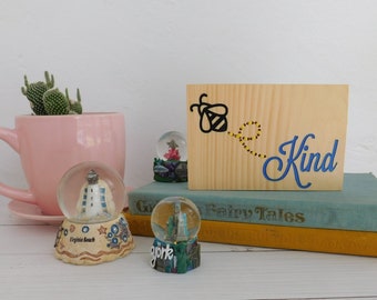 Be Kind Home Décor Wood Sign, Tiered Tray Décor, Small Honey Bee Sign, Bee Kind Motivational Décor, Country Décor