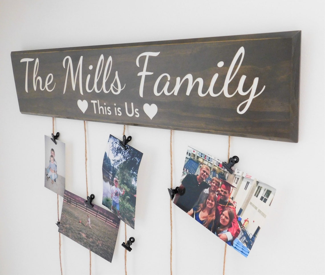 Sign For Picture Personalized Family Photo Display Sign, Custom Picture Wall Organizer ...