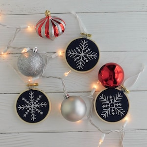 Snowflake Christmas Ornament Cross Stitch PDF Pattern, Snowflake Cross Stitch Chart, Cross Stitch Christmas Ornaments