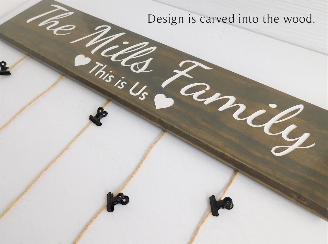 Sign For Picture Personalized Family Photo Display Sign, Custom Picture Wall Organizer ...
