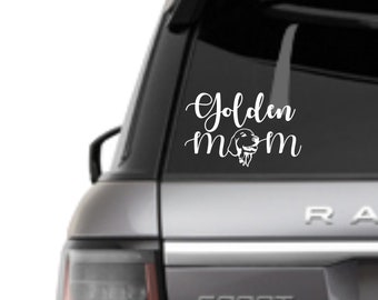 Golden Retriever Mom Car Decal, Golden Mom, Car window Decal, Vinyl Car Decal, Dog Mom gift, Golden Mom gift, Small gift, Car window decal
